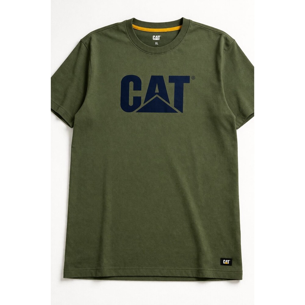 CAT CATERPILLAR WORKWEAR T SHIRT MENS XL OLIVE HEAVYWEIGHT